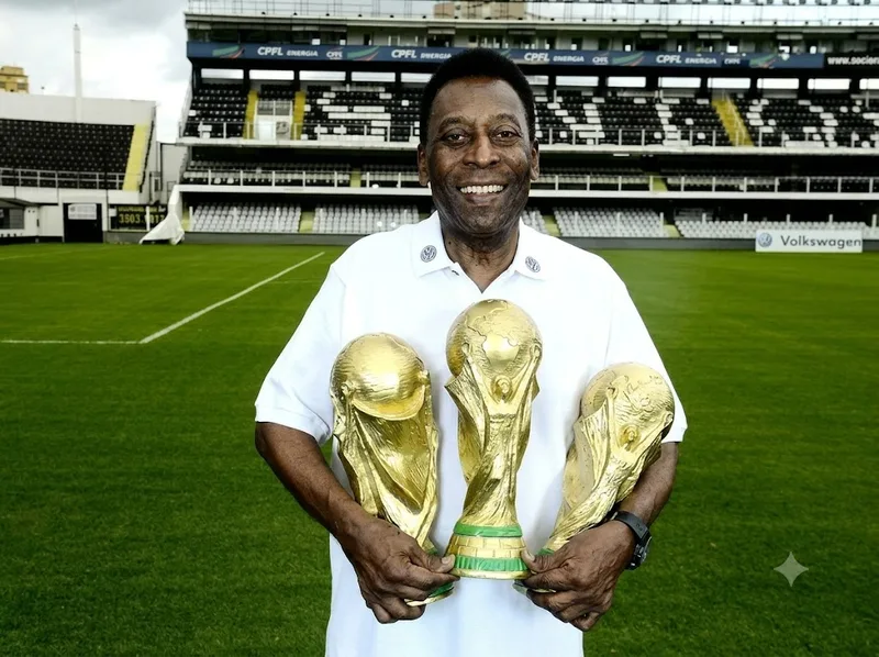 Pelé là huyền thoại bóng đá Brazil với ba lần vô địch World Cup